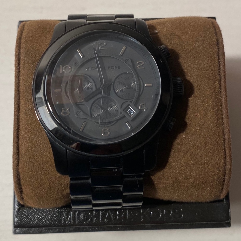 Unisex Black Michael Kors Oversized Runway Watch